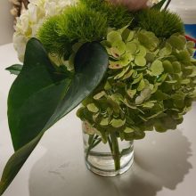 flowers on a desk