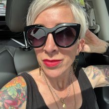 woman with short blond cut