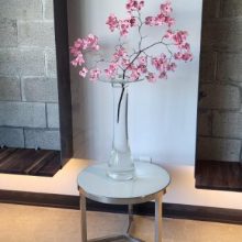 clear vase with flowers