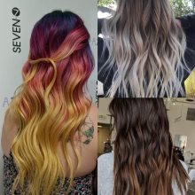 different shots of custom hair colors