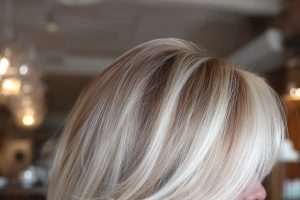 Sideview of a woman with a new hairstyle